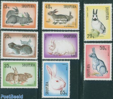 Albania 1967 Rabbits 8v, Mint NH, Nature - Animals (others & Mixed) - Rabbits / Hares - Albanien