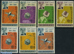 Aden 1966 Seiyun, ITU Centenary 7v, Mint NH, Science - Transport - Various - Telecommunication - Space Exploration - I.. - Télécom