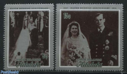 Aitutaki 1972 Royal Silver Wedding 2v, Mint NH, History - Kings & Queens (Royalty) - Königshäuser, Adel