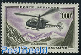France 1958 Airmail Definitive, Helicopter 1v, Mint NH, Transport - Helicopters - Unused Stamps