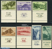 Israel 1953 Airmail Definitives 7v, Mint NH, Transport - Aircraft & Aviation - Unused Stamps (with Tabs)