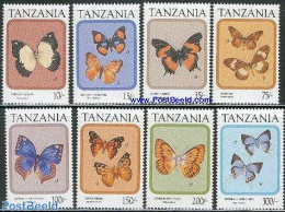 Tanzania 1991 Butterflies 8v, Mint NH, Nature - Butterflies - Tanzania (1964-...)