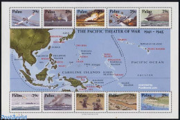 Palau 1991 World War II 10v M/s, Mint NH, History - Transport - Various - Militarism - World War II - Aircraft & Aviat.. - Militaria