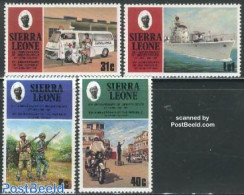 Sierra Leone 1981 20 Years Independence 4v, Mint NH, Health - History - Transport - Health - Militarism - Automobiles .. - Militaria