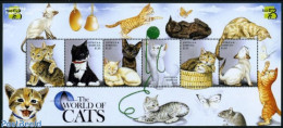 Antigua & Barbuda 1999 Australia, Cats 6v M/s, Mint NH, Nature - Cats - Antigua Et Barbuda (1981-...)