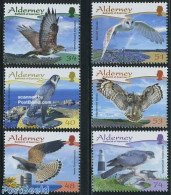 Alderney 2008 Resident Raptors 6v, Mint NH, Nature - Various - Animals (others & Mixed) - Birds - Birds Of Prey - Owls.. - Phares