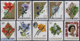 Aitutaki 1972 Definitives, Overprints 10v, Mint NH, Nature - Flowers & Plants - Aitutaki