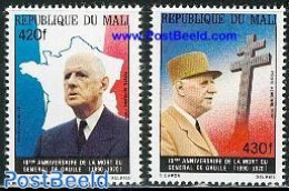 Mali 1980 Charles De Gaulle 2v, Mint NH, History - Various - Politicians - Maps - Aardrijkskunde