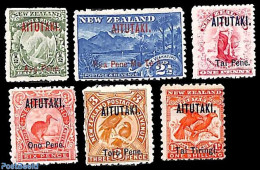 Aitutaki 1903 Overprints On New Zealand Stamps 6v, Unused (hinged), Nature - Sport - Birds - Trees & Forests - Mountai.. - Rotary, Lions Club