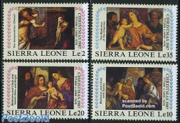 Sierra Leone 1987 Christmas 4v, Titian Paintings, Mint NH, Religion - Christmas - Art - Paintings - Christmas