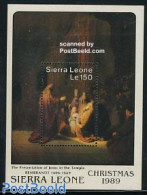 Sierra Leone 1989 Christmas S/s, Rembrandt, Mint NH, Religion - Christmas - Art - Paintings - Rembrandt - Natale