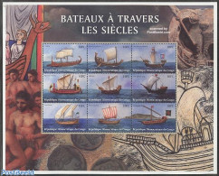 Congo Dem. Republic, (zaire) 2001 Historical Ships 9v M/s, Mint NH, History - Transport - History - Ships And Boats - Bateaux