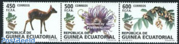 Equatorial Guinea 2008 Flora & Fauna 3v [::], Mint NH, Nature - Animals (others & Mixed) - Flowers & Plants - Guinée Equatoriale