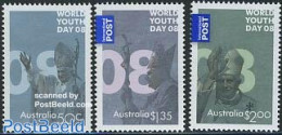 Australia 2008 World Youth Day, Pope 3v, Mint NH, Religion - Pope - Unused Stamps