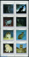Equatorial Guinea 1976 Cats 8v M/s, Mint NH, Nature - Cats - Guinée Equatoriale