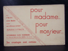 160 . CHROMOS .  PUBLICITE . ENVELOPPE . AUTOMOBILE CLUB NORMAND . PLACE DE L HOTEL DE VILLE ROUEN . - Publicités