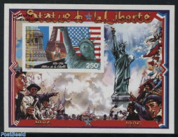 Djibouti 1986 Statue Of Liberty S/s, Imperforated, Mint NH, History - Flags - Art - Sculpture - Skulpturen