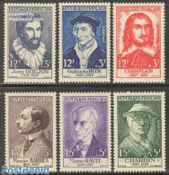 France 1956 Famous Persons 6v, Unused (hinged), History - Performance Art - Politicians - Music - Art - Architects - A.. - Nuovi