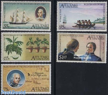 Aitutaki 1989 Discovery 5v, Mint NH, History - Transport - Various - Explorers - Ships And Boats - Maps - Explorers