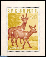 Albania 1962 Animals S/s, Mint NH, Nature - Animals (others & Mixed) - Deer - Albanie