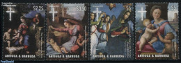 Antigua & Barbuda 2014 Christmas 4v, Raphael Paintings, Mint NH, Religion - Christmas - Art - Raphael - Weihnachten