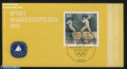 Germany, Federal Republic 1992 Sports Booklet, Mint NH, Sport - Fencing - Sport (other And Mixed) - Stamp Booklets - Nuovi