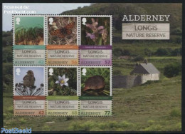 Alderney 2016 Longis Nature Reserve S/s, Mint NH, Nature - Animals (others & Mixed) - Birds - Butterflies - Flowers & .. - Natuur