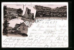 Lithographie Stecklenberg I Harz, Gasthaus Zum Grünen Walde, Gebirgs-Hotel, Lauenburg  - Autres & Non Classés