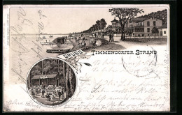 Lithographie Timmendorfer Strand, Gasthaus Gambrinushale In Der Gehegekammer, Strandpartie  - Timmendorfer Strand