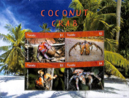 Tuvalu 2018 Coconut Crabs 4v M/s, Mint NH, Nature - Shells & Crustaceans - Crabs And Lobsters - Meereswelt