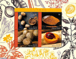 Grenada 2018 Nutmeg 4v M/s, Mint NH, Health - Various - Food & Drink - Agriculture - Ernährung