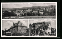 AK Bermbach ü. Weilburg, Schule, Handlung Otto Volz, Gesamtansicht  - Weilburg