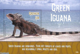 Grenada 2019 Green Iguana S/s, Mint NH, Nature - Animals (others & Mixed) - Reptiles - Other & Unclassified