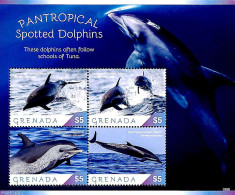 Grenada 2019 Spotted Dolphins 4v M/s, Mint NH, Nature - Sea Mammals - Other & Unclassified