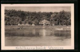 AK Berlin-Wannsee, Restaurant Ruderheim, Kohlhasenbrück, Inhaber F. Steinke, Ansicht Vom Wasser Aus  - Wannsee