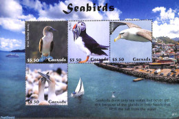 Grenada 2020 Seabirds 4v M/s, Mint NH, Nature - Transport - Birds - Ships And Boats - Bateaux