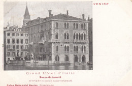VENEZIA-GRAND HOTEL D'ITALIE-CARTOLINA NON VIAGGIATA 1900-1904-RETRO INDIVISO - Venezia (Venice)