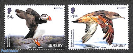 Jersey 2021 Europa, Endangered Animals 2v, Mint NH, History - Nature - Europa (cept) - Birds - Puffins - Jersey