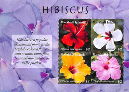 Marshall Islands 2020 Hibiscus 4v M/s, Mint NH, Nature - Flowers & Plants - Other & Unclassified