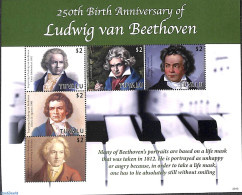 Tuvalu 2020 Ludwig Von Beethoven 5v M/s, Mint NH, Performance Art - Music - Art - Composers - Music