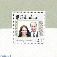 Gibraltar 2021 William & Kate Wedding 10th Anniversary S/s, Mint NH, History - Kings & Queens (Royalty) - Königshäuser, Adel