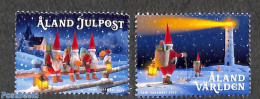 Aland 2022 Christmas 2v, Mint NH, Religion - Various - Christmas - Lighthouses & Safety At Sea - Weihnachten