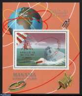 Manama 1969 Apollo 10, Overprint S/s, Mint NH, Transport - Space Exploration - Manama