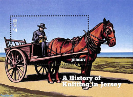 Jersey 2023 History Of Knitting S/s, Mint NH, Nature - Various - Horses - Textiles - Tessili