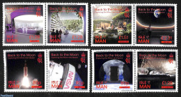 Isle Of Man 2023 Back To The Moon 8v (4x[:]), Mint NH, Transport - Space Exploration - Man (Ile De)