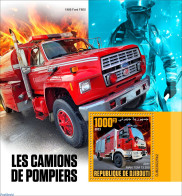Djibouti 2023 Fire Engines, Mint NH, Transport - Automobiles - Fire Fighters & Prevention - Voitures