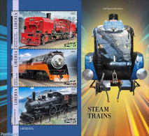 Liberia 2023 Steam Trains, Mint NH, Transport - Railways - Trains