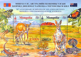 Mongolia 2022 Diplomatic Relations With Australia 2v M/s, Mint NH, Nature - Animals (others & Mixed) - Butterflies - Mongolië