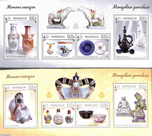 Mongolia 2023 Porcelain 8v (2 M/s), Mint NH, Art - Ceramics - Porselein
