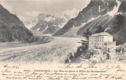 74-CHAMONIX LA MER DE GLACE ET L HOTEL DU MONTANVERT-N°5188-F/0363 - Chamonix-Mont-Blanc